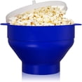 thumbnail image 1 of Popcorn bowl silicone collapsible Blue, 1 of 5