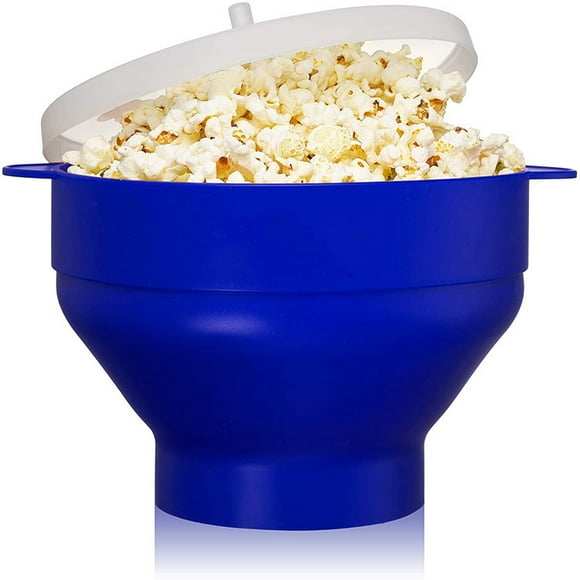 Popcorn bowl silicone collapsible Blue