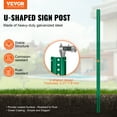 thumbnail image 2 of KFFKFF 8FT U-Channel Sign Post Durable Steel,Galvanized Steel, 96.06 x 3.15 x 1.38 in/2440 x 80 x 35 mm, 4-Pack, Green, 2 of 9