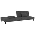 thumbnail image 5 of vidaXL 2-Seater Sofa Bed with Two Pillows Dark Gray Velvet, 5 of 10