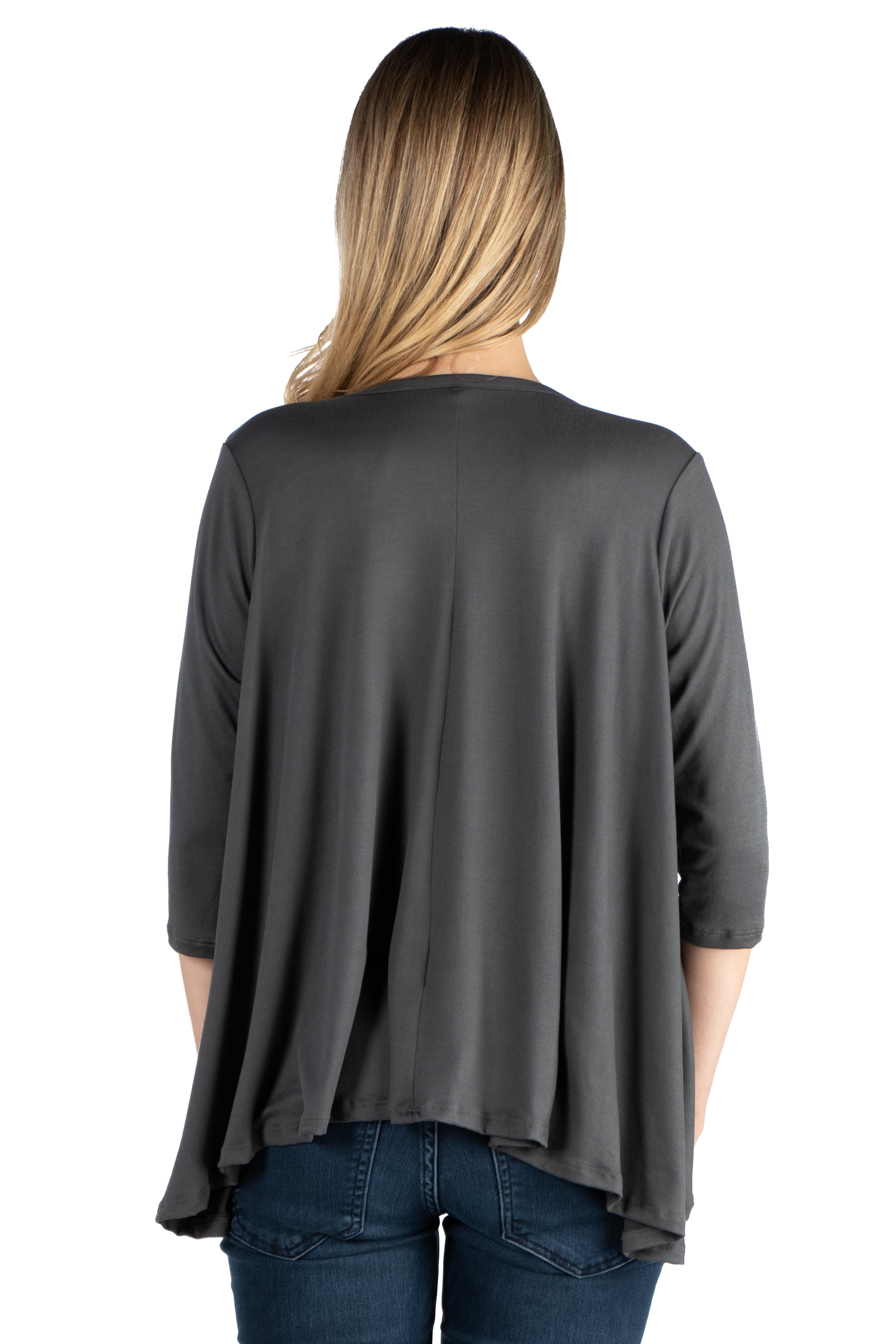 24seven Comfort Apparel Elbow Length Sleeve Maternity Open Cardigan