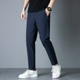 thumbnail image 2 of SWSMCLT Men's Stretch Casual Pants Slim Fit Slimming Pencil Trousers Pants Summer Ankle Lightweight Casual Blue Medium, 2 of 4