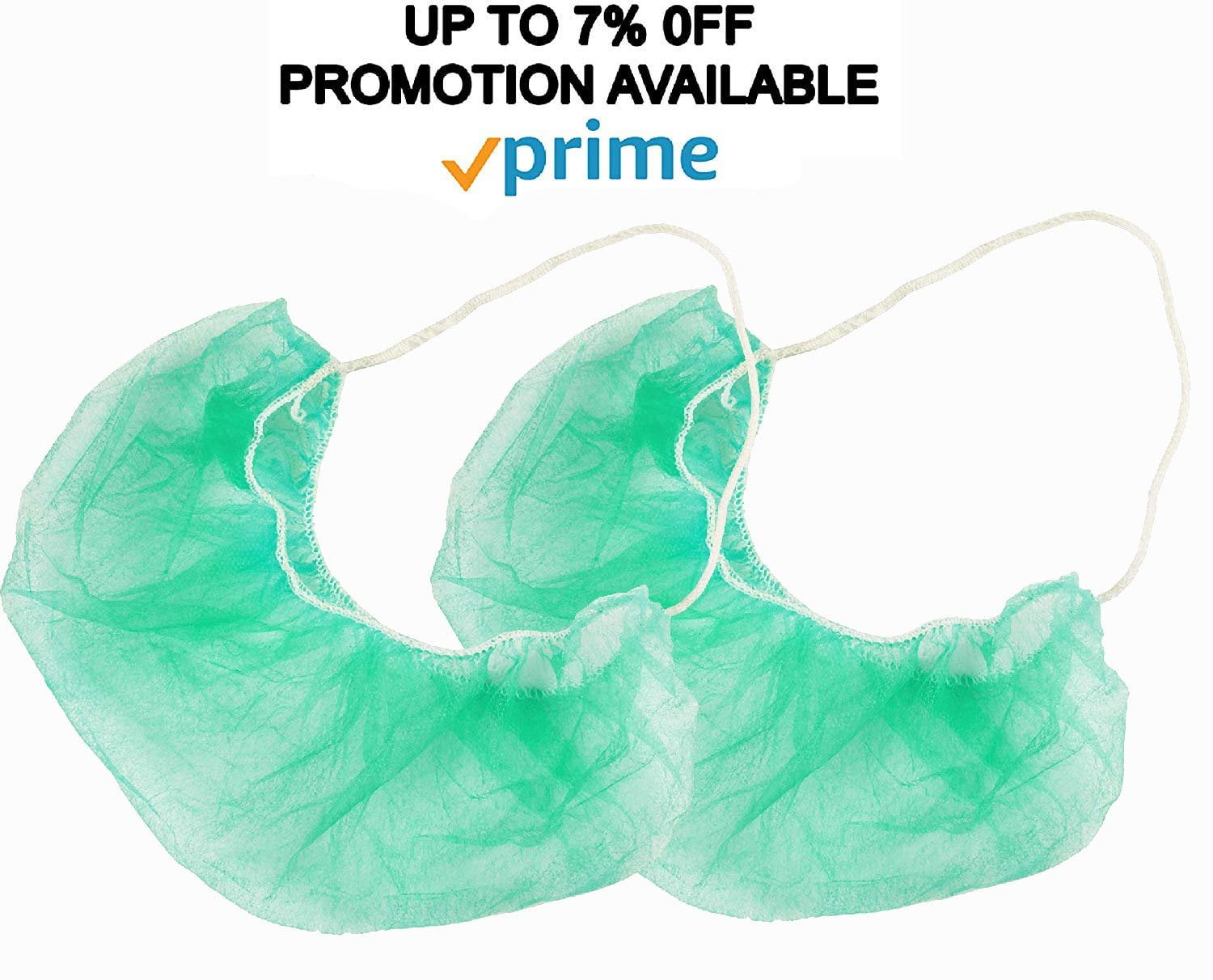 100 Pack of Disposable Beard Covers. Green beard protectors. . Heavy