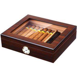 Visol Timber Cherry Wood Finish Cigar Case, 3 Cigars
