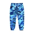 thumbnail image 2 of AHTJRT Sweatpants for Girls Boys Camouflage Drawstrings Elastic Waist Trousers with Pockets Tapered Outdoor Running Hiking Joggers Blue 5-6 Years, 2 of 4