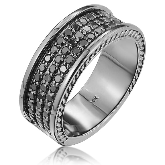 Sterling Silver 1.25ct TDW Men's Black Diamond Band