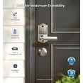 thumbnail image 4 of Veise Fingerprint Smart Lever Lock - APP Control, Keypad Door Lock with Handle, Keyless Entry for Front Door and Bedroom, Electronic Digital Knob, Remote Grant, IP55 Weatherproof, Satin Nickel, 4 of 9