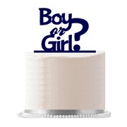 Boy or Girl Gender Reveal Navy Baby Shower Party Elegant Cake Decoration Topper