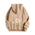 thumbnail image 4 of Graphic Hoodie for Women Cute Flower Print Long Sleeve Preppy Y2K Oversized Pullover Casual Lounge Hooded with Pocket, 4 of 5