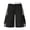 Black, variant on Women Summer Casual Hook & Eye High Waist Straight Leg Cargo Shorts Side Stripes Bermuda Shorts with Fringe