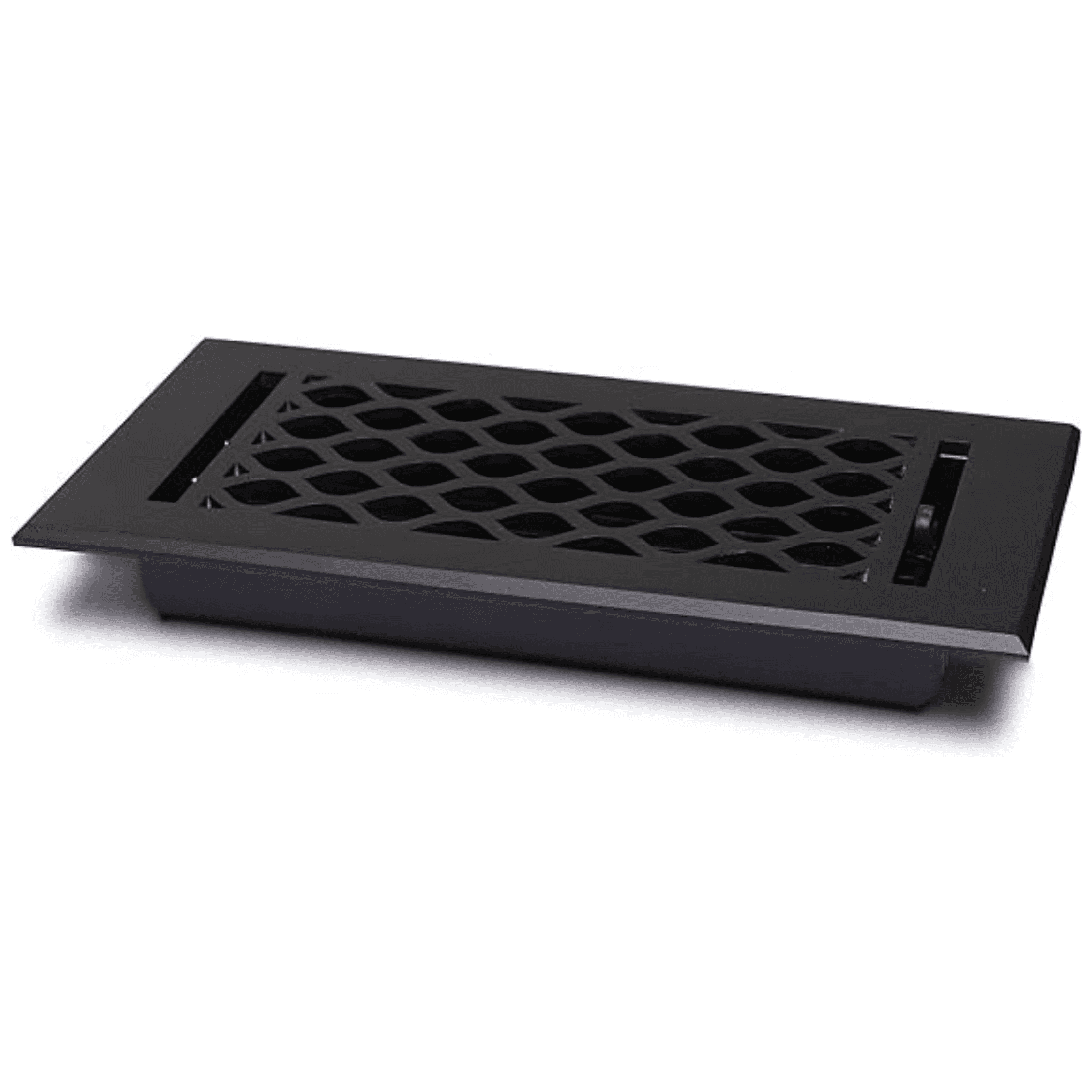 4"x10" (Duct Opening) Cast Aluminum All Metal by Caststo, Color-Matte Black, Overall (6"x12") Heavy Duty vent Cover- Wave