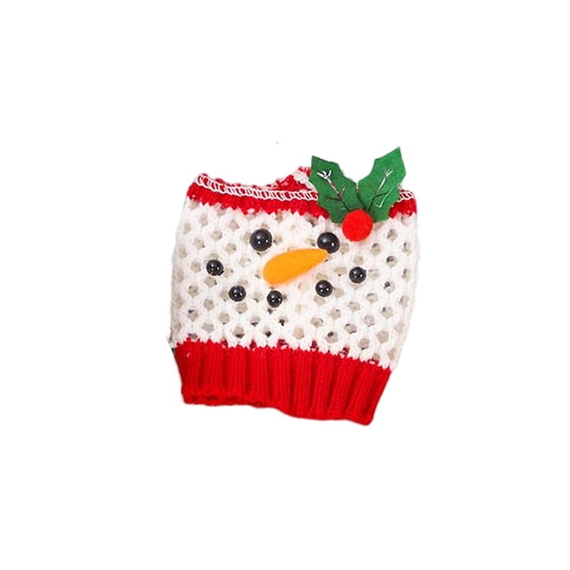 Inteprter Manga de copa de vino de Navidad tejido de punto patrón de Papá Noel decoraciones de fiesta arreglo de festival cubiertas de botellas adornos Kits de decoración para fiestas Tipo 2 Inteprter HA068257-02