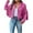 Hot Pink, variant on PVCS Women's Casual Jackets Clearance Fringe Coat For Faux Suede Faux Leather Denim Style Coat Long Sleeve Tassels Cardigan Coat 2XL