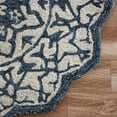 thumbnail image 5 of Ox Bay Daisey 3' Round Blue/Ivory Floral Wool Indoor Area Rug, 5 of 8