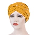 thumbnail image 2 of Women Elastic Solid Color Hat - Flat Hat with Stud Bead, Single Color Braid Cap, Polyester, One Size (56-58cm), All Seasons, 2 of 5