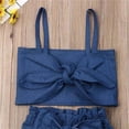 thumbnail image 6 of Mrzhqd Cute Baby Girls Outfits Summer Children Baby Clothes Sets Denim Short Sleeveless Strap Crop Tops+Wide Leg Pants Outfits Clothing Set For 3-4 Years, 6 of 6