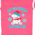 thumbnail image 4 of Inktastic Polar Bear My Grandma Loves Me in Santa Hat with Snowflakes Boys or Girls Baby Bodysuit, 4 of 5