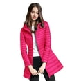 thumbnail image 5 of Elezay Women Lightweight Down Jacket Long Jacket Winter Down Coat Windproof Puffer Coats Hooded Packable Rose XL, 5 of 6
