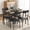 Black, variant on Dining Table Set for 4, Rectangular Kitchen Table and Chairs for Small Space, Modern 5Pcs Dining Room Table Set with Upholstered Seats, Space Saving Furniture for Apartment, Black
