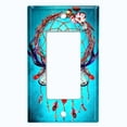 thumbnail image 5 of Metal Light Switch Plate Cover Beaded Feather Dreamcatcher Teal DRM004, 5 of 13