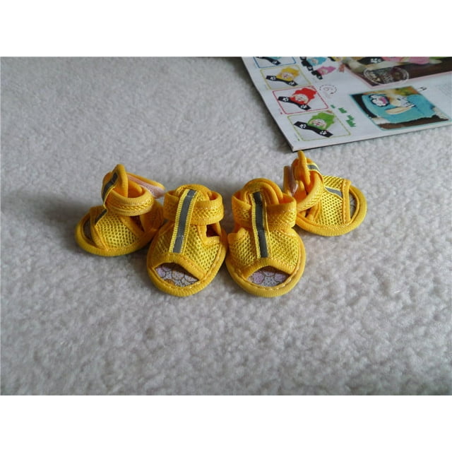 4 Uds zapatos para mascotas Color sólido suela de goma antideslizante sandalias para perros zapatos para exteriores brillar Electrónica