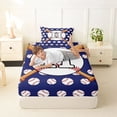 thumbnail image 4 of Erosebridal Personalized Initial H Baseball Print Twin Sheet Sets 3pcs for Boys Girls,Teens Sport Theme Bedding,Lightweight Room Decor, 4 of 5