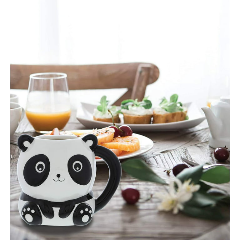 Panda Coffee Mug Set with Stand 12 Oz Set of 4 Coffee Mugs with Stand