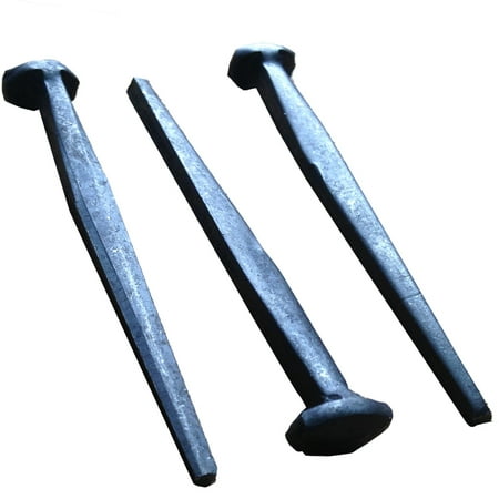 

3”- Wrought Head Iron Nails – Antique Black rustic restoration accent nails for hanging furniture cabins shutters & flooring – Decorative clavos nails – Distinct wrought rose head – 3 in