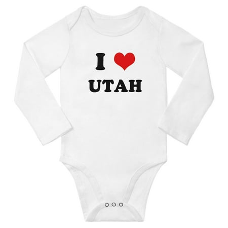 

I Heart Utah US States Love Baby Long Romper (White 18-24 Months)