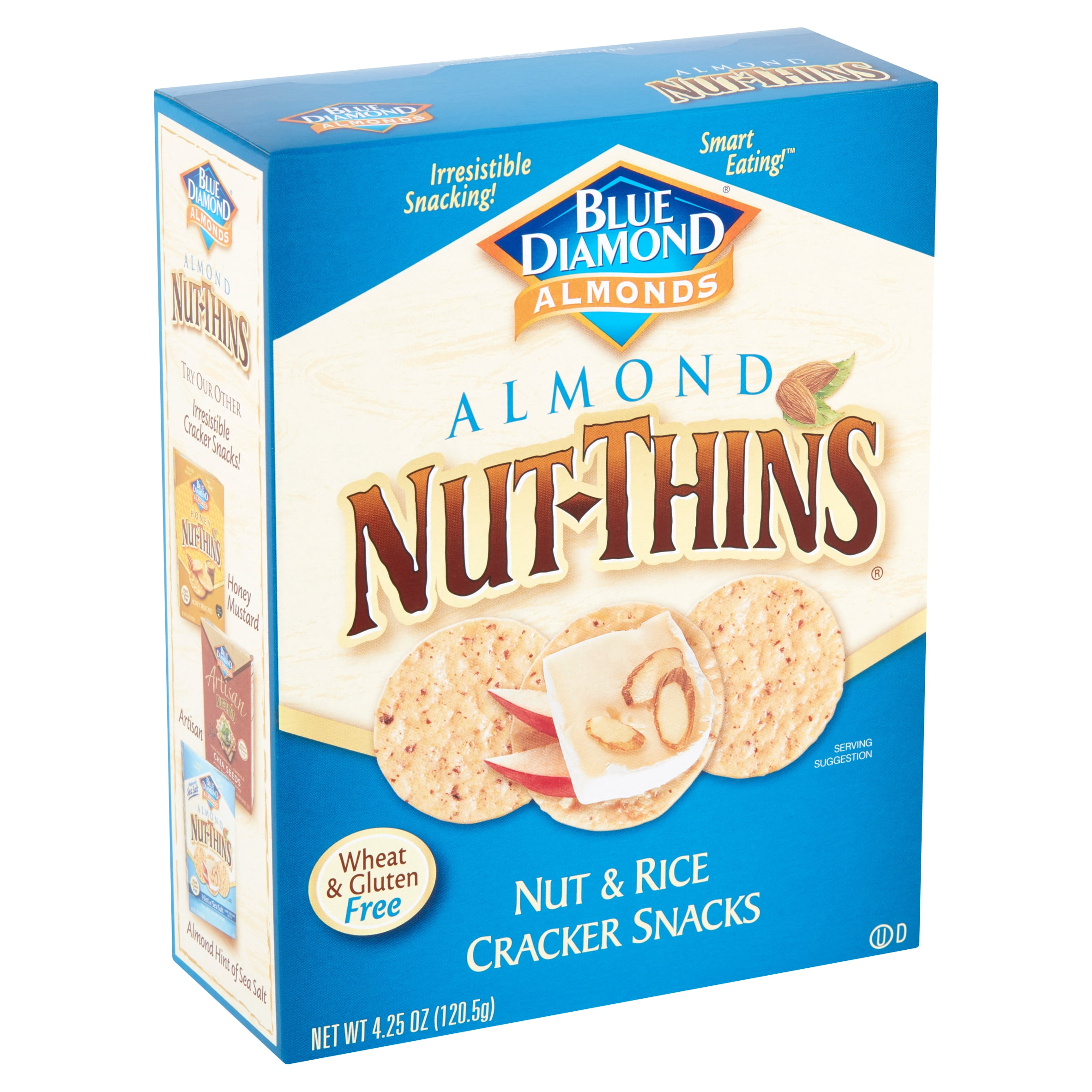 Blue Diamond Almonds NutThins Almond Nut & Rice Cracker Snacks, 4.25