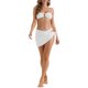 thumbnail image 2 of INSPIRAR CHIC Conjuntos de Bikini de Tres Piezas para Mujeres con Anillo en O, Parte Inferior de Tanga con Hebilla en la Espalda, Trajes de Baño Grandes, Blancos, 2 of 5