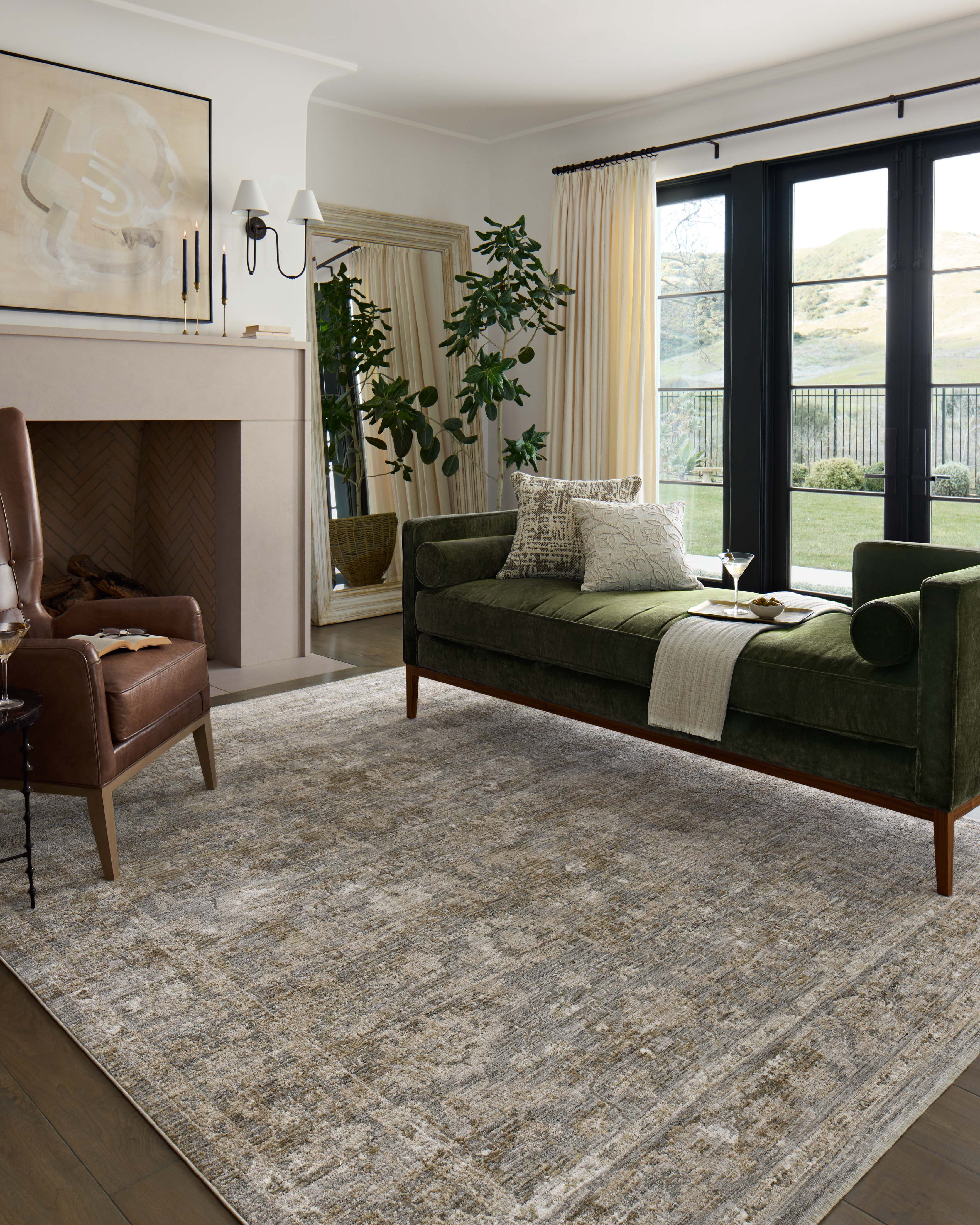 Loloi Tabitha Slate / Natural 5'-3" x 7'-9" Area Rug