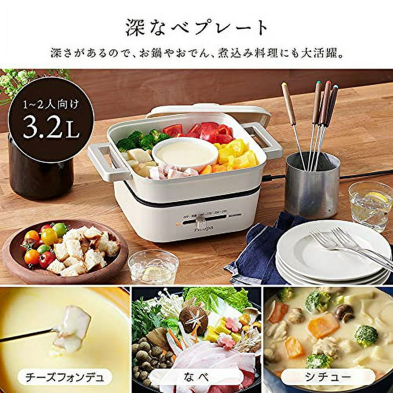 Iris Ohyama Hot Plate Grill Pan 2 Plates (Flat Plate Deep Pan 