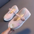 thumbnail image 2 of NOKIO Girls Chinese Style Shoes Cloth Vintage Embroidery Mary Lace- up Shoes Girls Flat Bottomed Embroidered Sandals Fashionable Children Performance Children Embroidered Sandals, 2 of 8