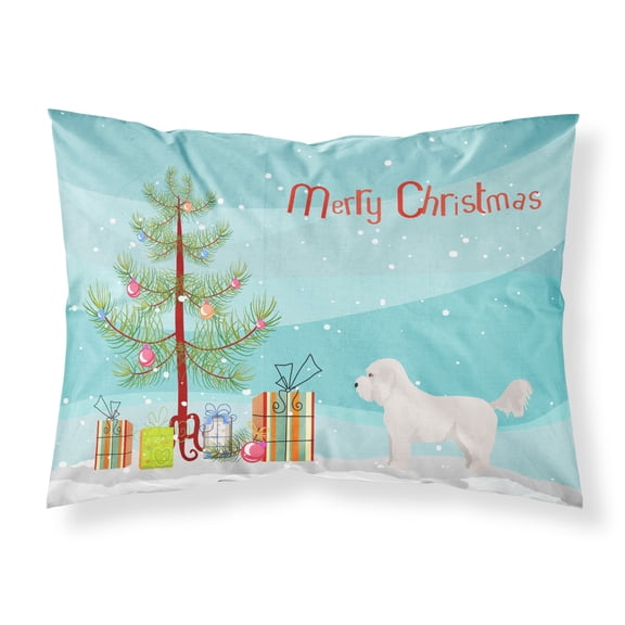 Bichpoo White Christmas Tree Fabric Standard Pillowcase