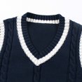 thumbnail image 6 of Womens Sleeveless Sweater Vest Men's And Women's Matching Knitted Sweater Blouses Knitted Yarn Cardigans College Style School Blouses, 6 of 9