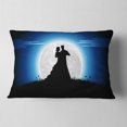 thumbnail image 2 of Designart Couple Embrace in Night - Romantic Throw Pillow - 12x20, 2 of 5