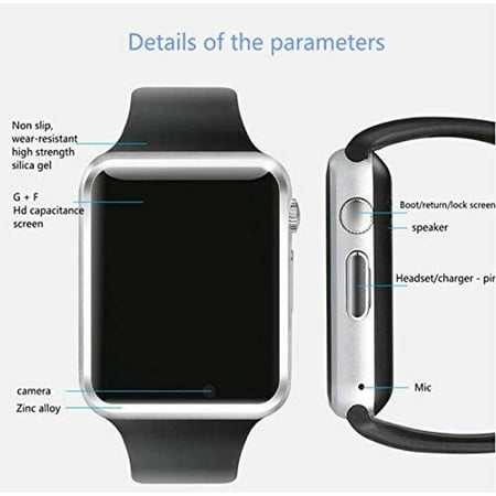 SmartWatch SIM Card Bluetooth Connectivity Android and iOS Phone (Black) | Walmart Canada