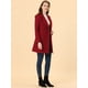 thumbnail image 3 of Abrigos de invierno raglán cruzados Allegra K con solapa con muesca para mujer Rojo oscuro XS, 3 of 6