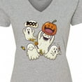 thumbnail image 4 of Inktastic Halloween Ghosts Women's V-Neck T-Shirt, 4 of 5