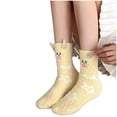 thumbnail image 4 of Xfvqtps Fuzzy Socks for Women Fluffy Slipper Socks Cute Embroidery Winter Warm Soft Sleep Socks, 4 of 4