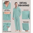 thumbnail image 4 of GIRUNS Men's Pajamas Set Soft Sleepwear Button Down Long Sleeve and Long Pants with Pocket Loungewear Sets Gray Green S, 4 of 7