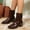 Brown, variant on Women's Ankle Boots Pointed Toe Chunky Block Heel Short Boots for Women Low Heeled Booties Brown 6(37)