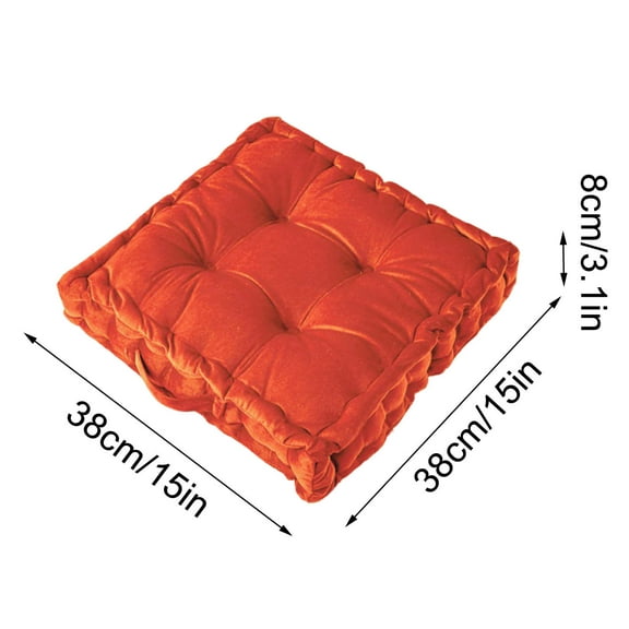 Leodye 1PCS Square Thick Floor Seating Cushions,Solid Thick Tufted Cushion Meditation Pillow for Sitting on Floor,Tatami Pad for Guests , Living Room Sofa Outdoor -15*15IN