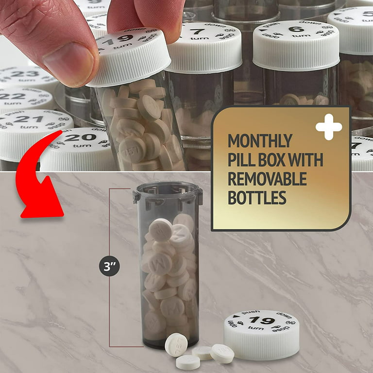 MEDca Pill Bottle Monthly - 31 Pill Bottles, Each Comes with