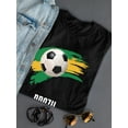thumbnail image 3 of Brazil Football Soccer T-Shirt Women -Smartprints Designs, Female Small, 3 of 4