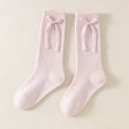 thumbnail image 6 of Toddler Girls Knee Hight Stocking Solid Color Bowknot Soft Long Socks 2-8 Years, 6 of 7