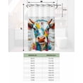 thumbnail image 6 of No Hook Shower Curtains with Snap in Liner, Rustic Colorful Cow Fabric Shower Curtain, Modern Oil Abstract Painting Animals Double Layers & See-Through Top Window Bathroom Curtains 36''x72'', 6 of 6