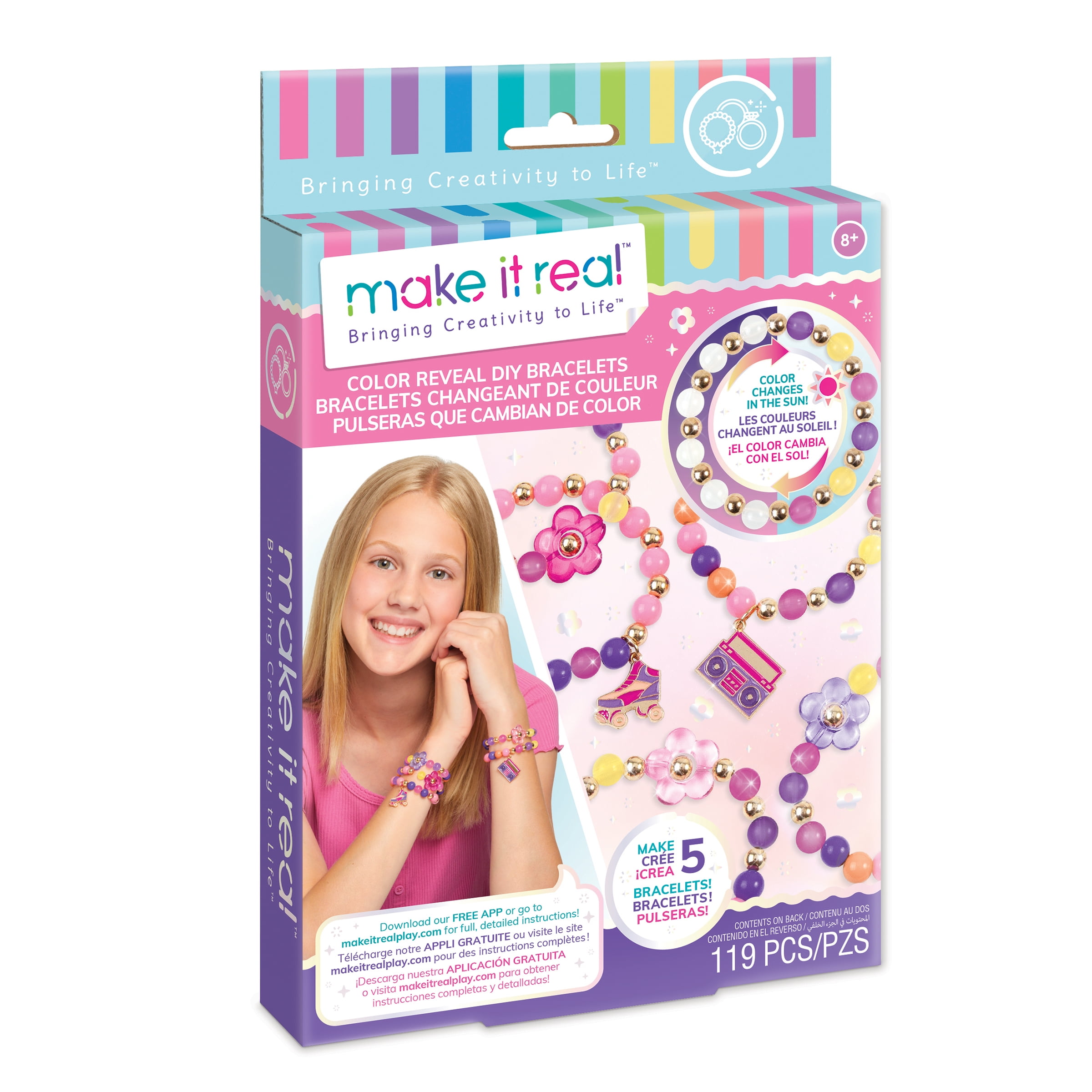 Kit de création de bracelets à faire soi-même pour enfants, révélateur de couleurs réalistes