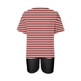 thumbnail image 3 of XuJwPNcy 2 Piece Outfits for Women Summer Sweatsuits Crewneck Short Sleeve T Shirts and Biker Shorts Matching Lounge Sets, 3 of 4